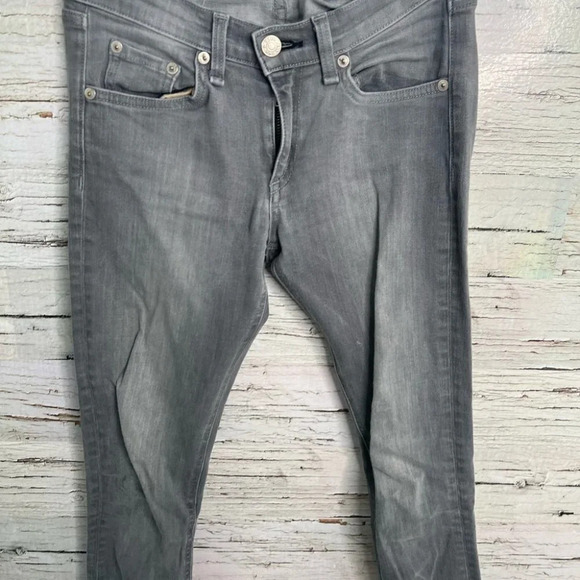 Rag & Bone Women's Skinny Slim Gray Wash Buxton Stretch Jeans Mid RIse Size 25 - Picture 5 of 10